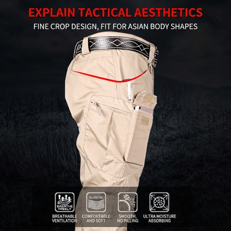 Men's Tactical Cargo Pants Lightweight Ripstop Water-Resistant Stretch Work Pants Breathable Waterproof Hiking Utility Trousers with Multiple Pockets