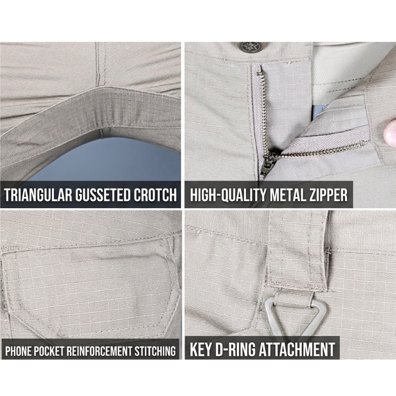 Men's Tactical Cargo Pants Lightweight Ripstop Water-Resistant Stretch Work Pants Breathable Waterproof Hiking Utility Trousers with Multiple Pockets