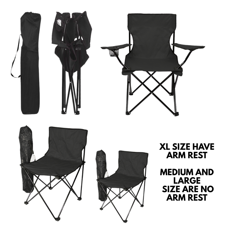 Ultra-Light Portable Camping Chair Compact Folding Chair with Cup Holder, Armrests & Carry Bag for Camping, Beach & Fishing