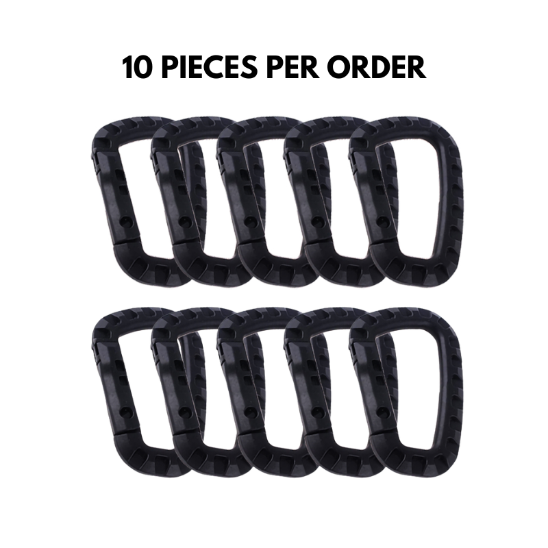 D-Shaped Quick-Release Plastic Carabiner Tactical Hook Large Backpack Buckle Clip Lightweight Spring Gear