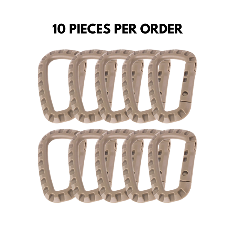 D-Shaped Quick-Release Plastic Carabiner Tactical Hook Large Backpack Buckle Clip Lightweight Spring Gear