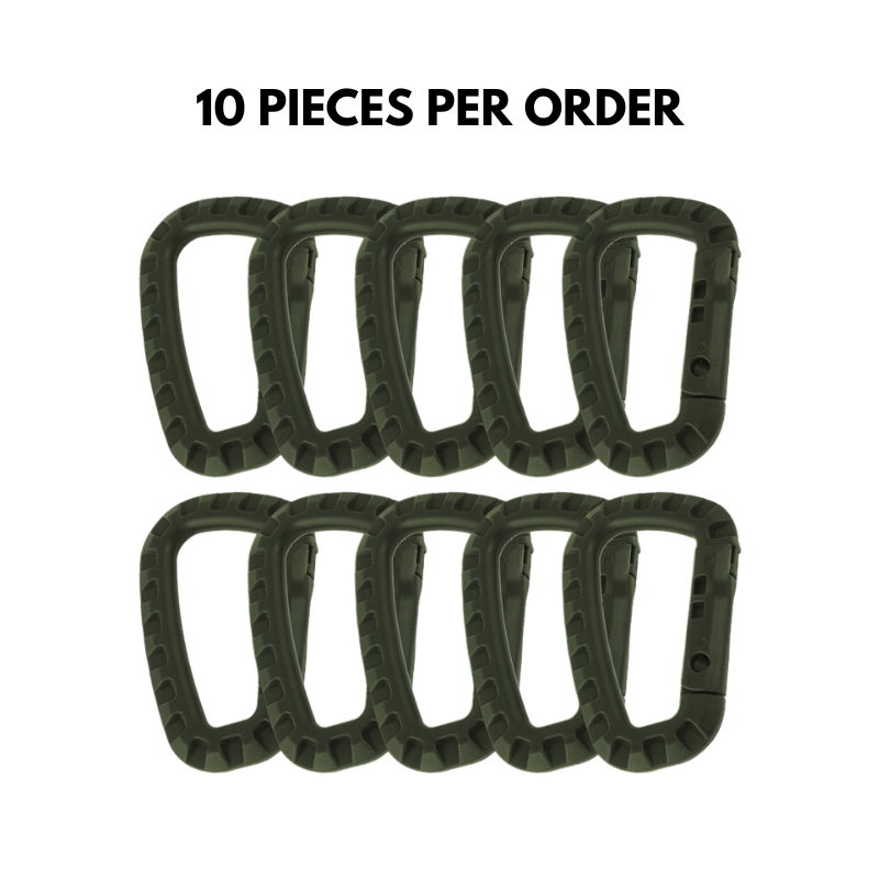 D-Shaped Quick-Release Plastic Carabiner Tactical Hook Large Backpack Buckle Clip Lightweight Spring Gear