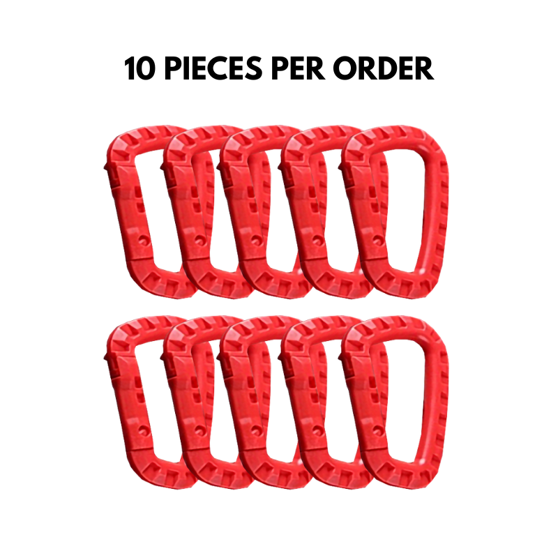 D-Shaped Quick-Release Plastic Carabiner Tactical Hook Large Backpack Buckle Clip Lightweight Spring Gear