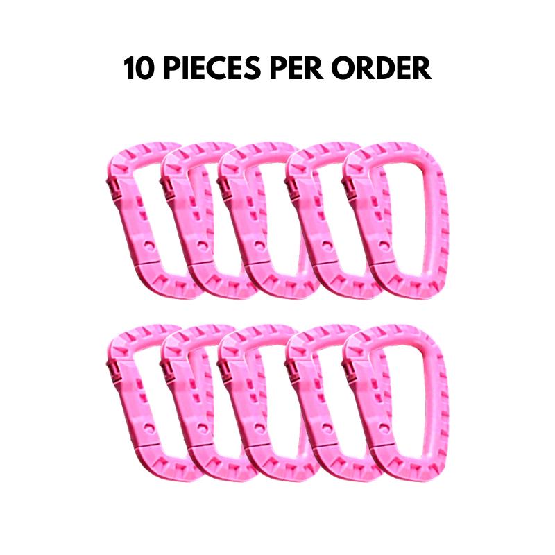 D-Shaped Quick-Release Plastic Carabiner Tactical Hook Large Backpack Buckle Clip Lightweight Spring Gear