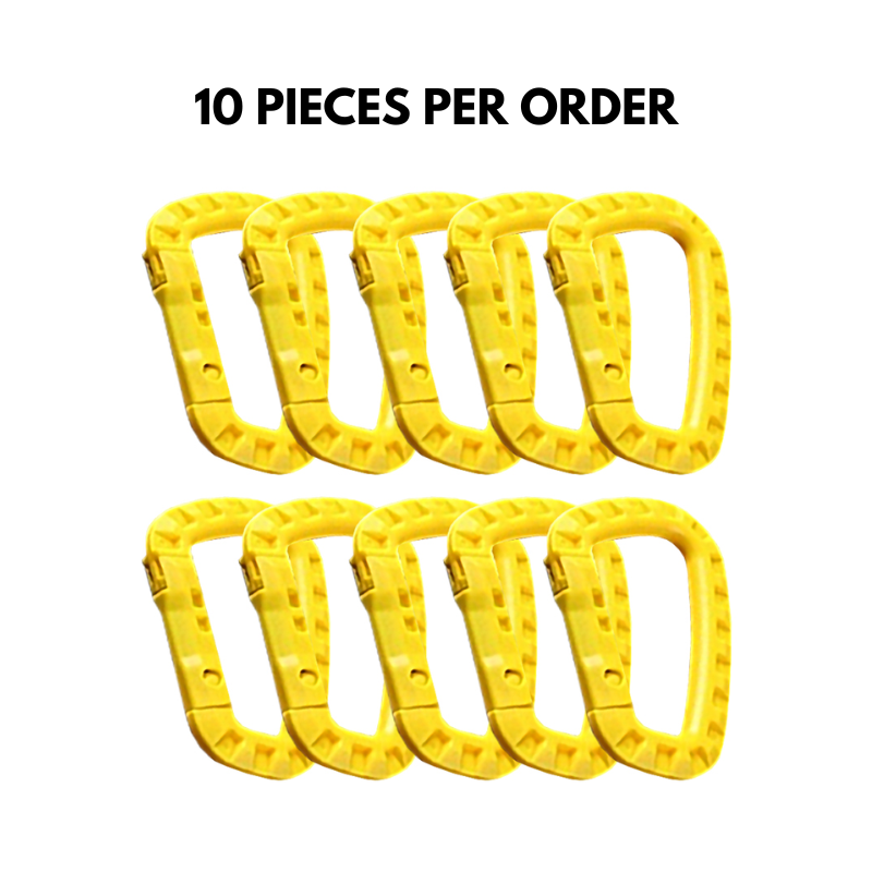 D-Shaped Quick-Release Plastic Carabiner Tactical Hook Large Backpack Buckle Clip Lightweight Spring Gear