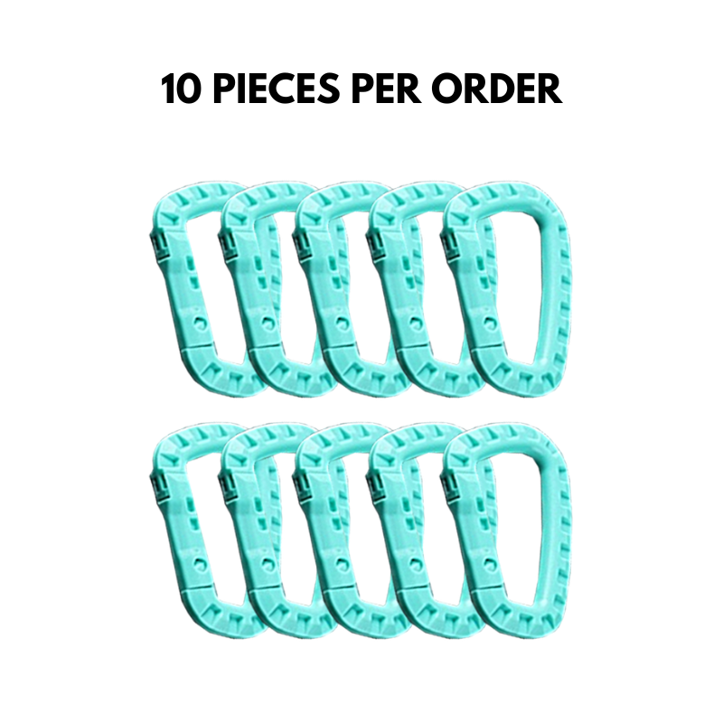 D-Shaped Quick-Release Plastic Carabiner Tactical Hook Large Backpack Buckle Clip Lightweight Spring Gear