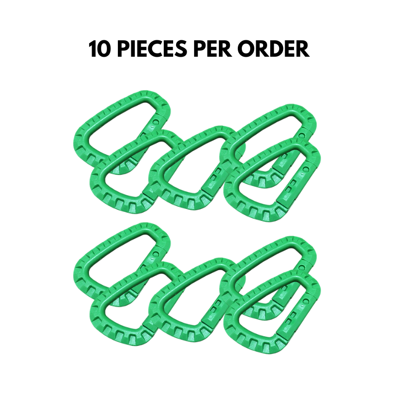 D-Shaped Quick-Release Plastic Carabiner Tactical Hook Large Backpack Buckle Clip Lightweight Spring Gear
