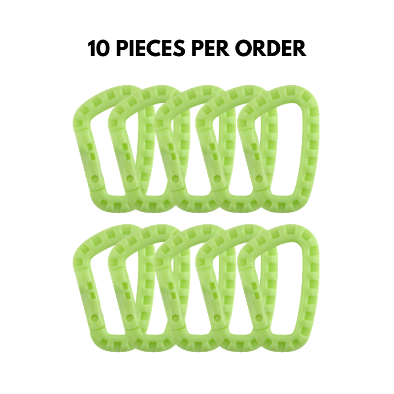 D-Shaped Quick-Release Plastic Carabiner Tactical Hook Large Backpack Buckle Clip Lightweight Spring Gear