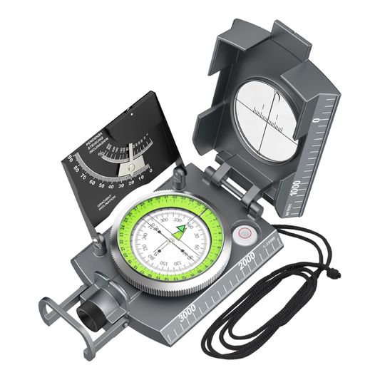 Waterproof Hiking Compass with Clinometer Fluorescent Scale Sighting Navigation Compass for Camping Mountaineering Boating Outdoor Survival