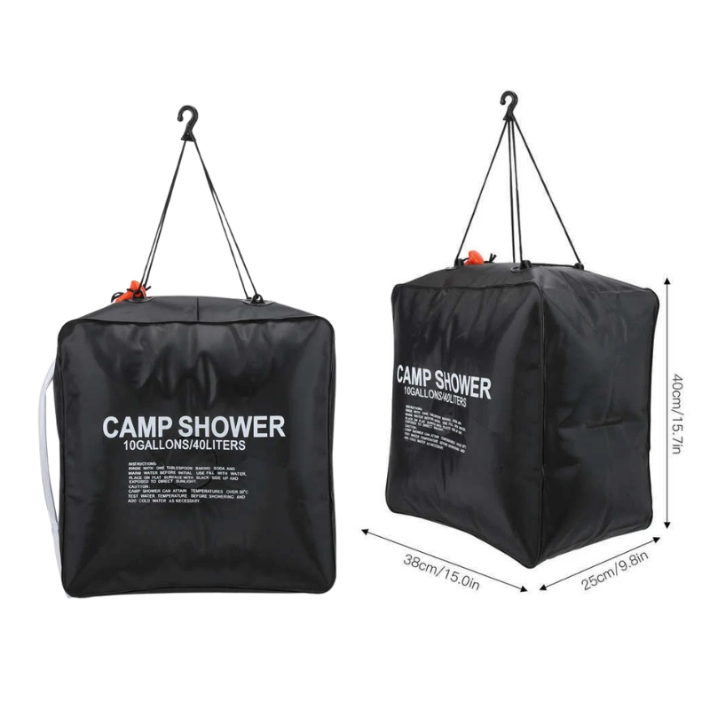 40L Solar Shower Bag Portable Water Heater Outdoor Camping Travel