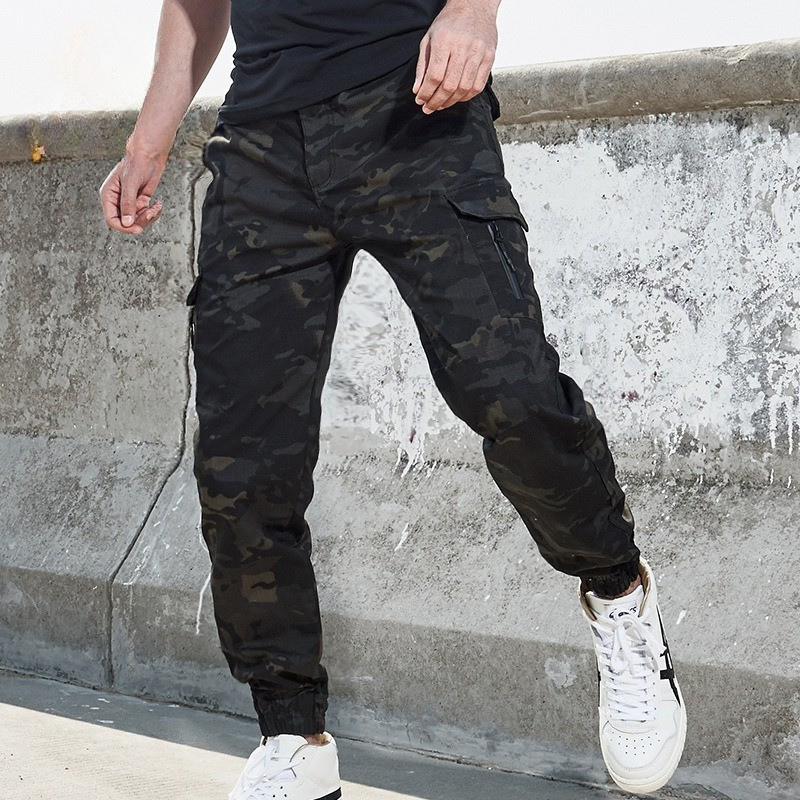 Men Tactical Cargo Jogger Pants Multi Pocket Military Combat Trousers