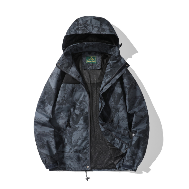 Men Lightweight Hooded Windbreaker Jacket Outdoor Hiking Fishing