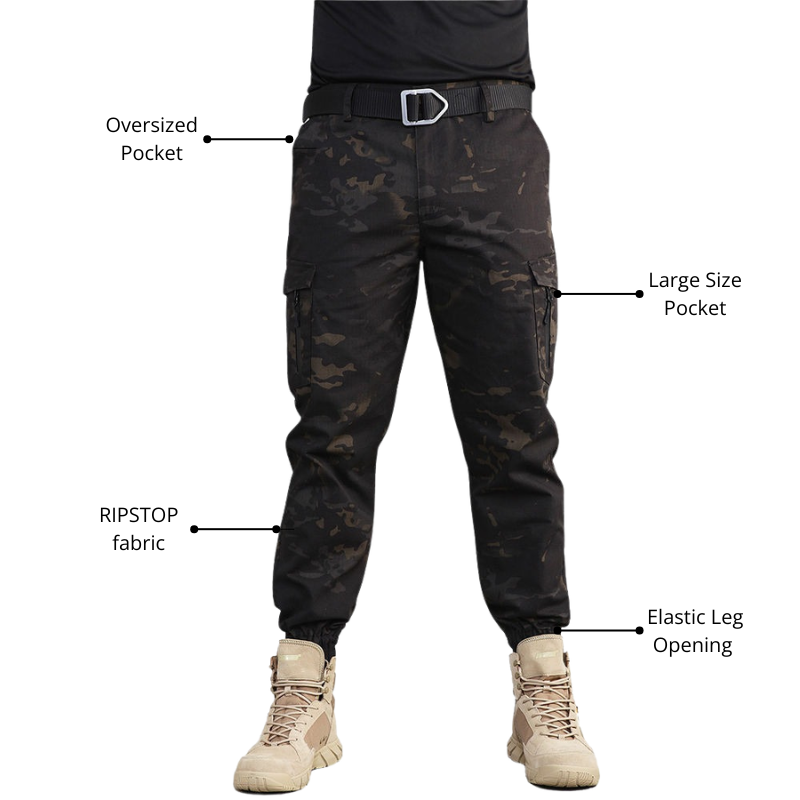 Men Tactical Cargo Jogger Pants Multi Pocket Military Combat Trousers