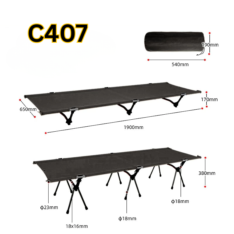 Portable Folding Camping Bed Lightweight Aluminum Outdoor Cot