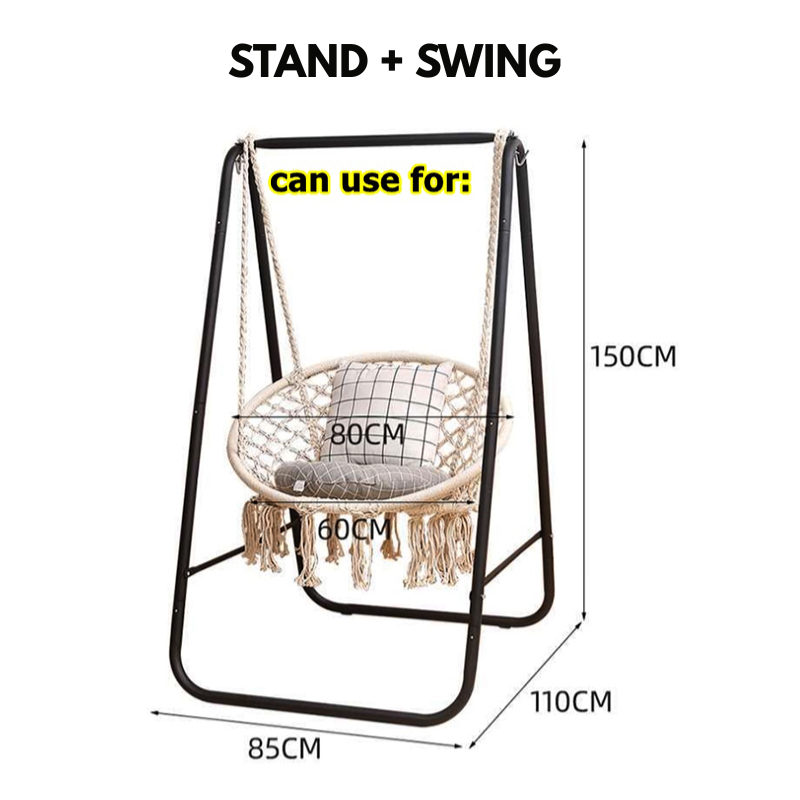 Anti-Rollover Outdoor Swing Hammock Indoor Anti-Tip Hammock Hanging Chair for Adults & Kids, Perfect for Camping, Dorms, and Picnic