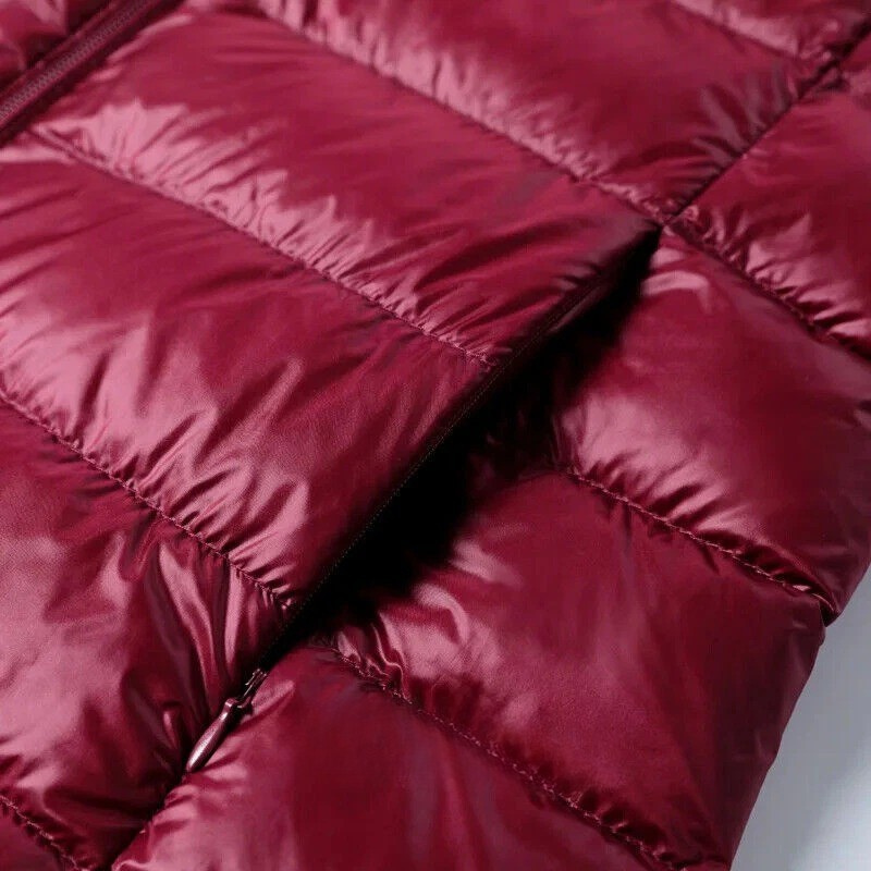 Unisex Mid-Length Down Jacket Lightweight Winter Puffer Coat Plus Size Warm Insulated Outerwear Windproof Cold Weather Jacket for Men & Women
