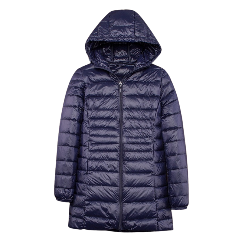 Unisex Mid-Length Down Jacket Lightweight Winter Puffer Coat Plus Size Warm Insulated Outerwear Windproof Cold Weather Jacket for Men & Women
