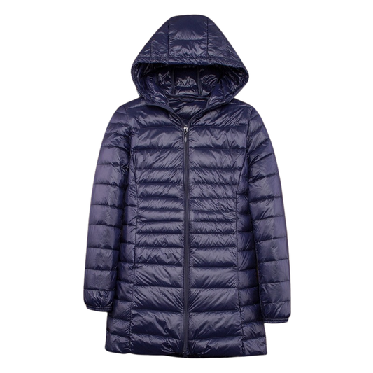 Unisex Mid-Length Down Jacket Lightweight Winter Puffer Coat Plus Size Warm Insulated Outerwear Windproof Cold Weather Jacket for Men & Women