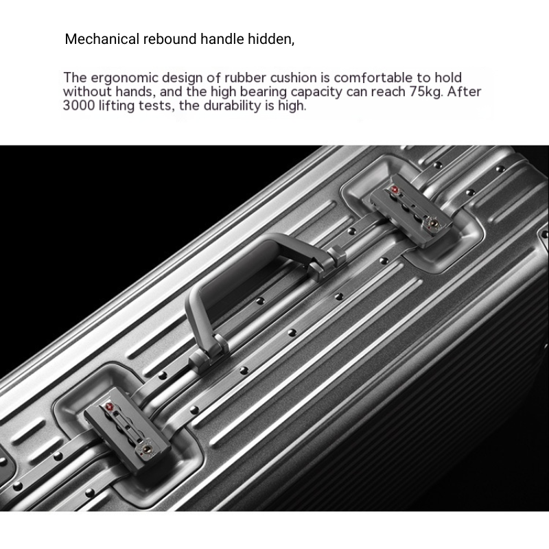 Aluminum Magnesium Alloy Luggage Large Capacity Trolley Suitcase