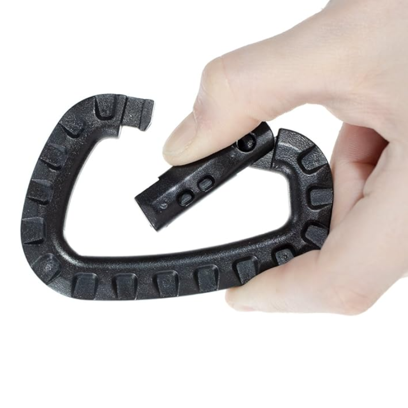 D-Shaped Quick-Release Plastic Carabiner Tactical Hook Large Backpack Buckle Clip Lightweight Spring Gear