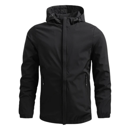 Men Lightweight Hooded Windbreaker Jacket Waterproof Outdoor Hiking