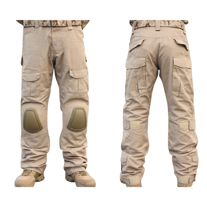 Men Tactical Combat Pants with Knee Pads Outdoor Hiking Trousers