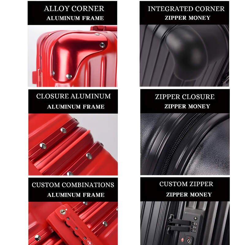 Aluminum Frame Lightweight Luggage 360 Spinner TSA Lock Large Capacity