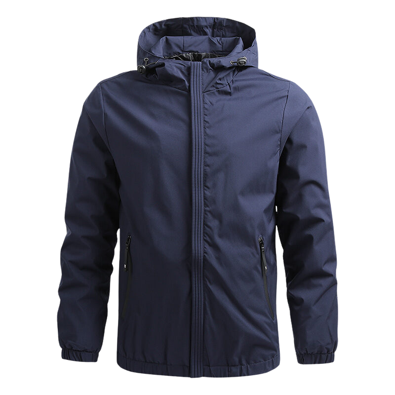 Men Lightweight Hooded Windbreaker Jacket Waterproof Outdoor Hiking