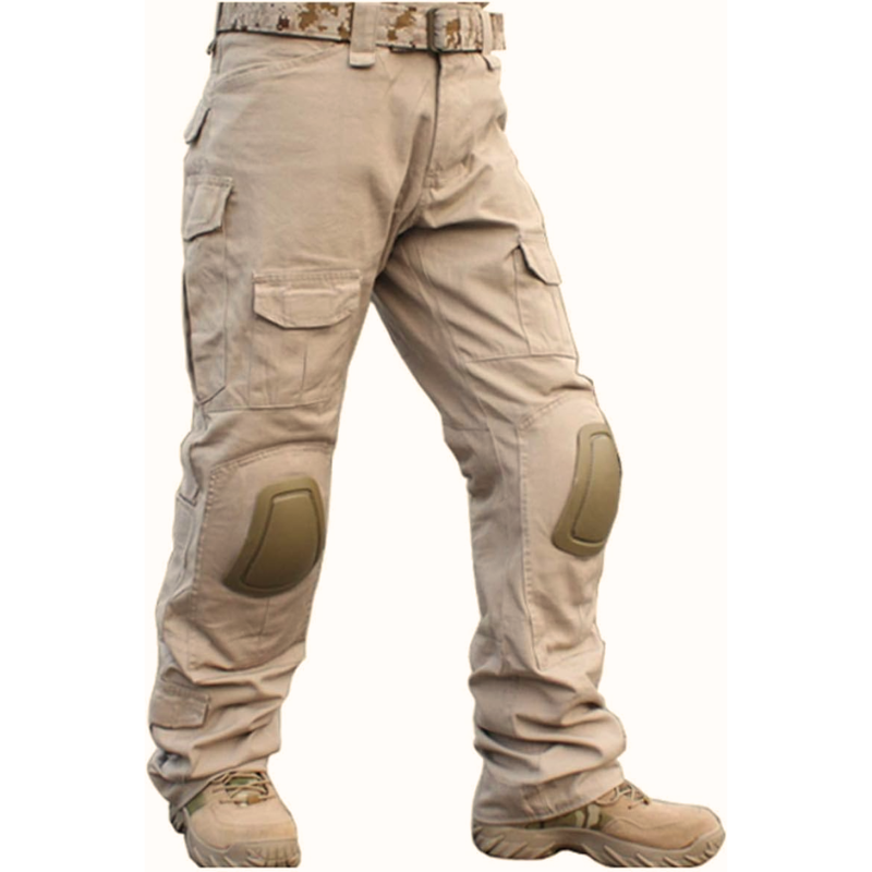 Men Tactical Combat Pants with Knee Pads Outdoor Hiking Trousers
