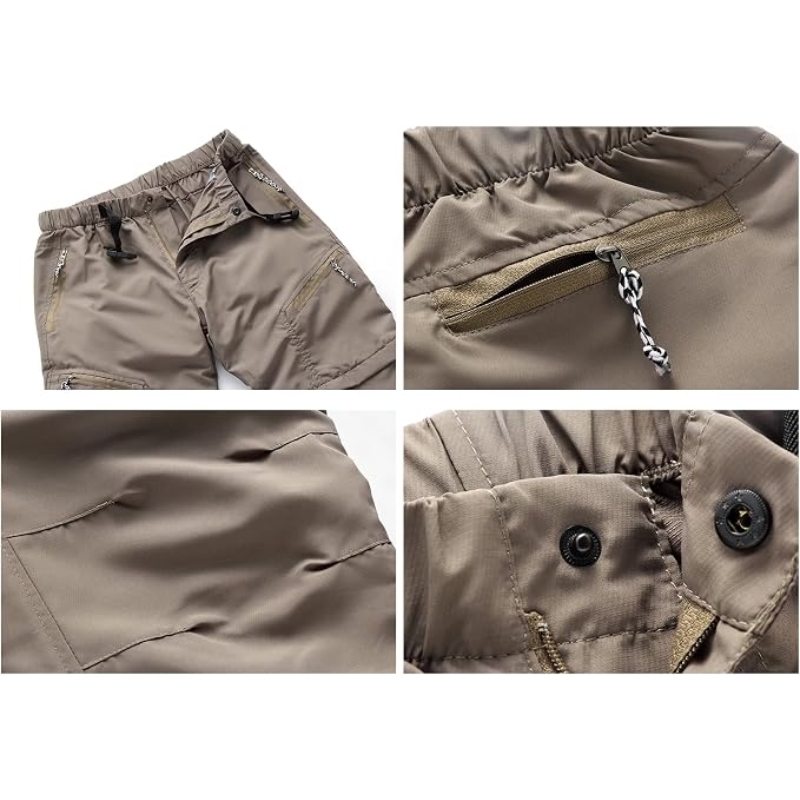Convertible Zip-Off Unisex Hiking Pants Quick-Dry Stretch Cargo Trousers with Detachable Legs for Trekking, Camping & Outdoor Adventure