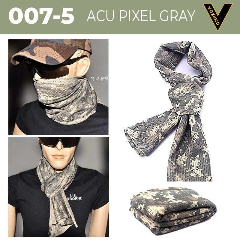 UNISEX Camouflage Scarf Face Veil Sniper Cover Neckerchief Mesh Airsoft Tactical Army 007