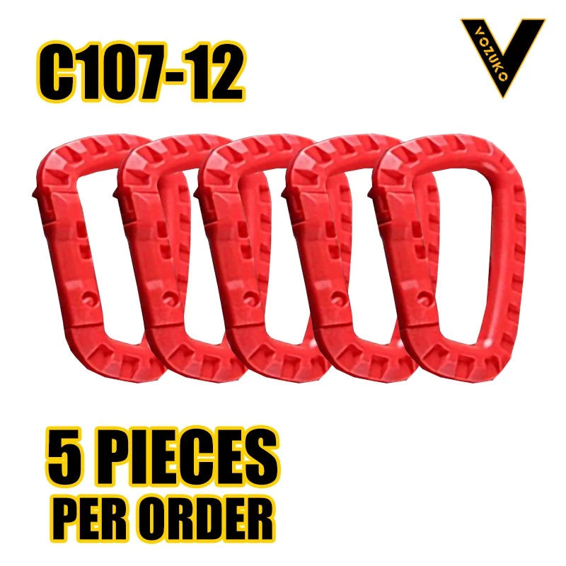 D-Shaped Quick-Release Plastic Carabiner Tactical Hook Large Backpack Buckle Clip Lightweight Spring Gear