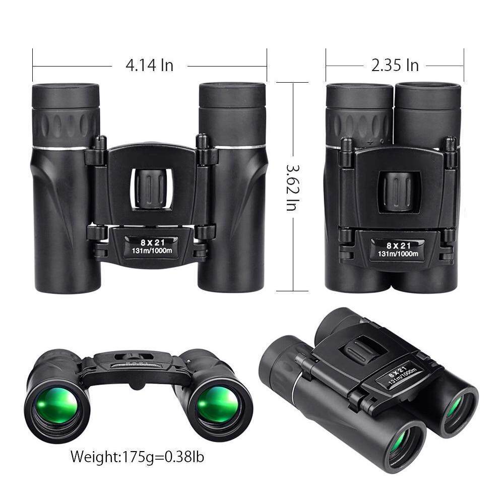 8x21 Compact Binoculars Low Light Outdoor Travel Concert Camping