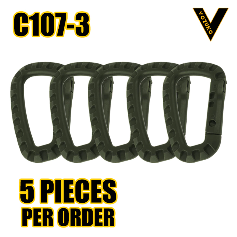 D-Shaped Quick-Release Plastic Carabiner Tactical Hook Large Backpack Buckle Clip Lightweight Spring Gear