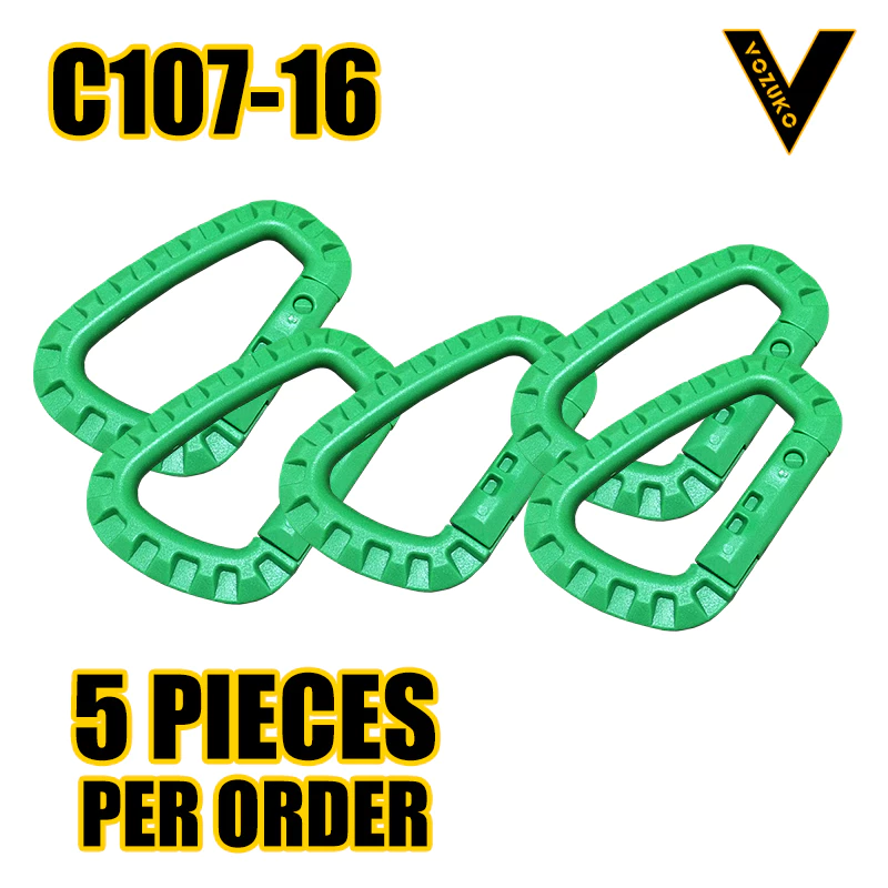 D-Shaped Quick-Release Plastic Carabiner Tactical Hook Large Backpack Buckle Clip Lightweight Spring Gear