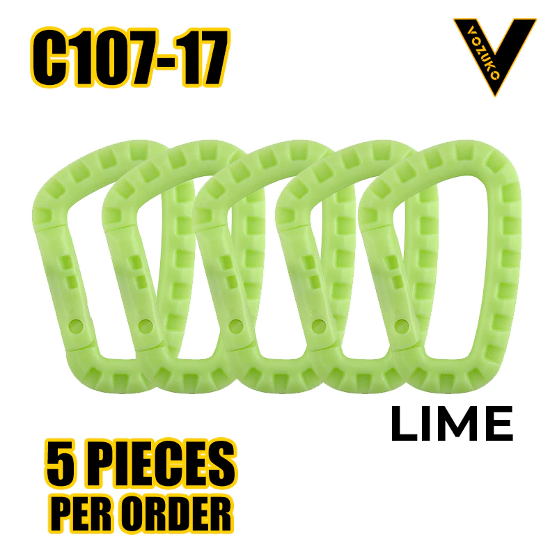 D-Shaped Quick-Release Plastic Carabiner Tactical Hook Large Backpack Buckle Clip Lightweight Spring Gear