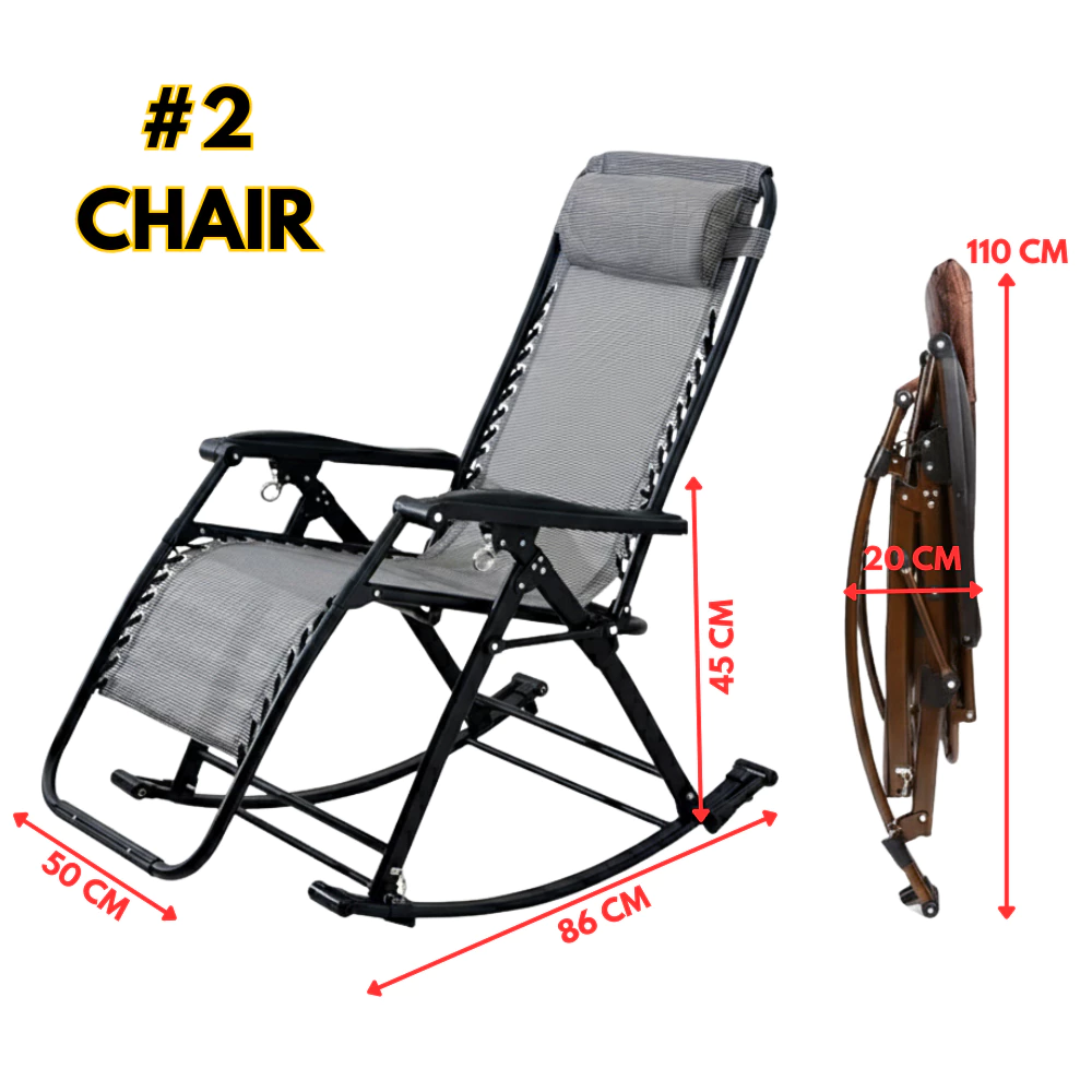 Folding Reclining Lounge Chair Portable Recliner Nap Chair with Cushion for Office, Beach, Camping & Home