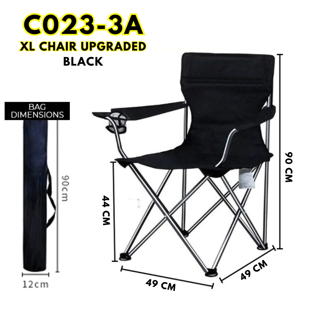 Ultra-Light Portable Camping Chair Compact Folding Chair with Cup Holder, Armrests & Carry Bag for Camping, Beach & Fishing
