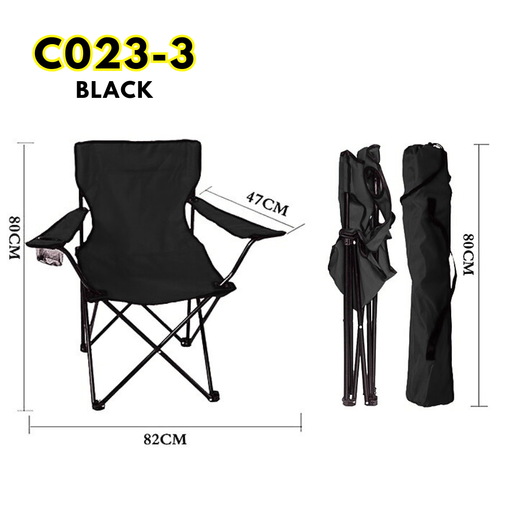 Ultra-Light Portable Camping Chair Compact Folding Chair with Cup Holder, Armrests & Carry Bag for Camping, Beach & Fishing