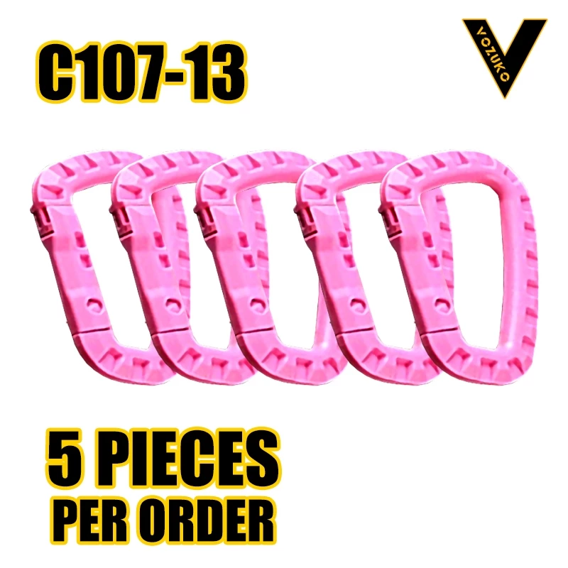D-Shaped Quick-Release Plastic Carabiner Tactical Hook Large Backpack Buckle Clip Lightweight Spring Gear