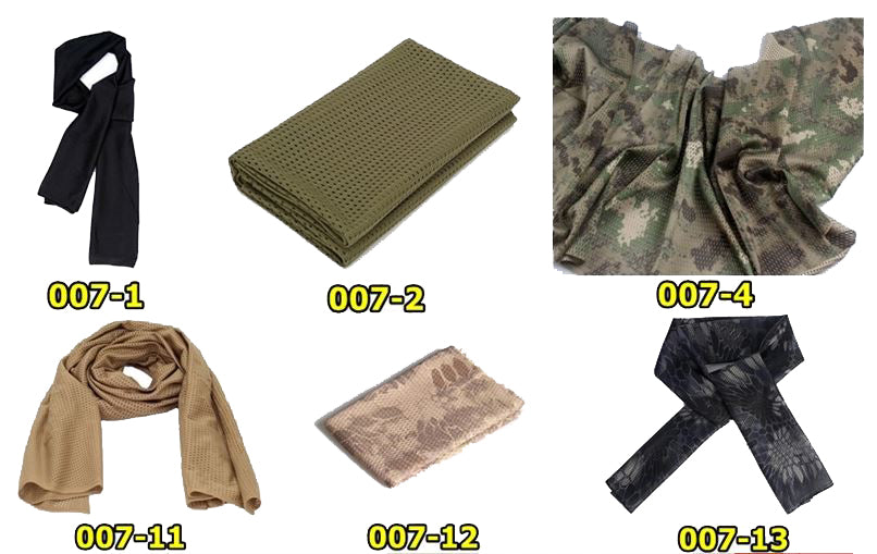 UNISEX Camouflage Scarf Face Veil Sniper Cover Neckerchief Mesh Airsoft Tactical Army 007