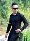 BP816 Vozuko Tactical Rapid Assault Black Long Sleeve Half Shirt