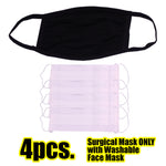 WASHABLE FACE MASK WITH INSERTABLE SURGICAL MASK AS FILTER - SAME DAY SHIPPING