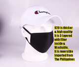 [SG SELLER] HIGH QUALITY REVERSIBLE WASHABLE THICK 3-LAYERED FACE MASK WITH FILTER INSIDE [929]